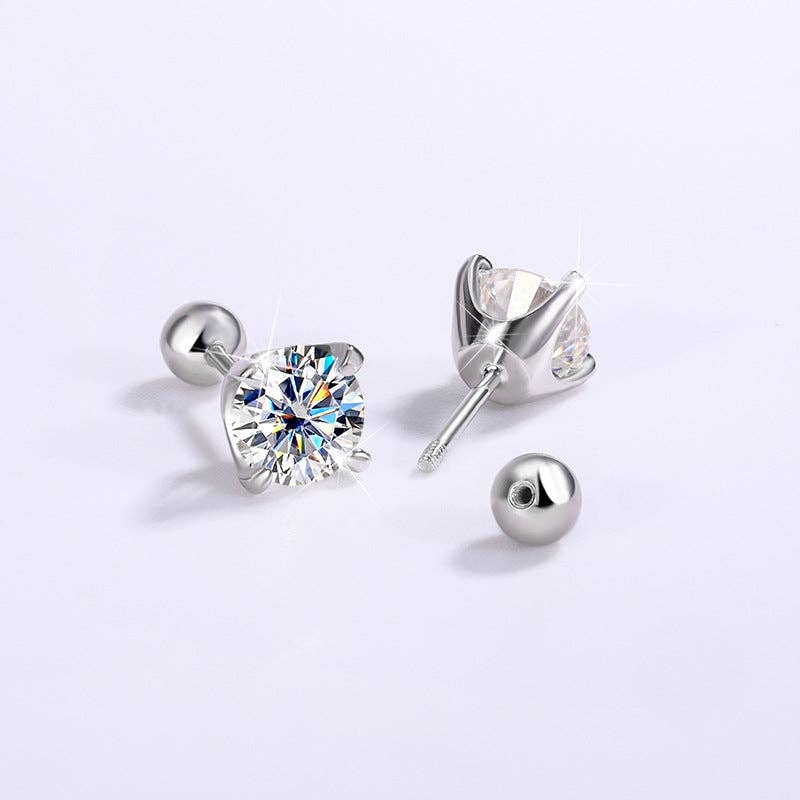 Perimade & Co. LLC - Wholesale Stud/Post Earrings - Color Moissanite Ball End Earrings in 925 Sterling Silver8