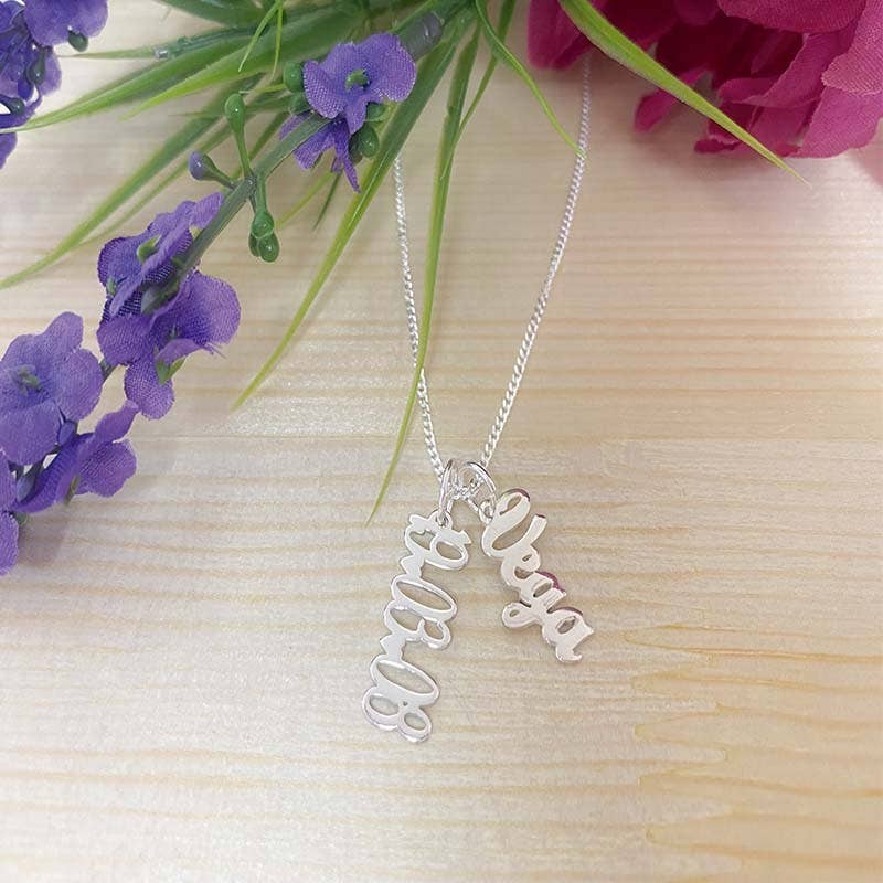 COM FORSA SL - Wholesale Pendant/Charm Necklace - Sterling Silver 925 Vertical Laser Name Pendant0