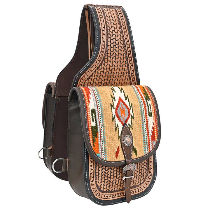 HILASON - Wholesale Horseback Riding Gear - HILASON Soft Leather Horse Saddle Bag Brown | Equestrian Western Adjustable Closure7
