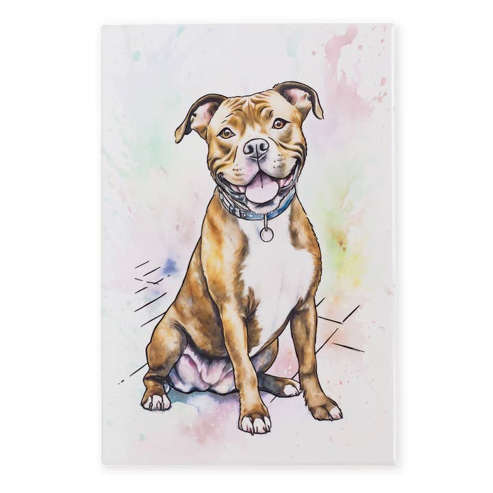 Staffordshire Bull Terrier Ceramic Tile Wall Art 30 x 20cm for wholesale by Art of Arora