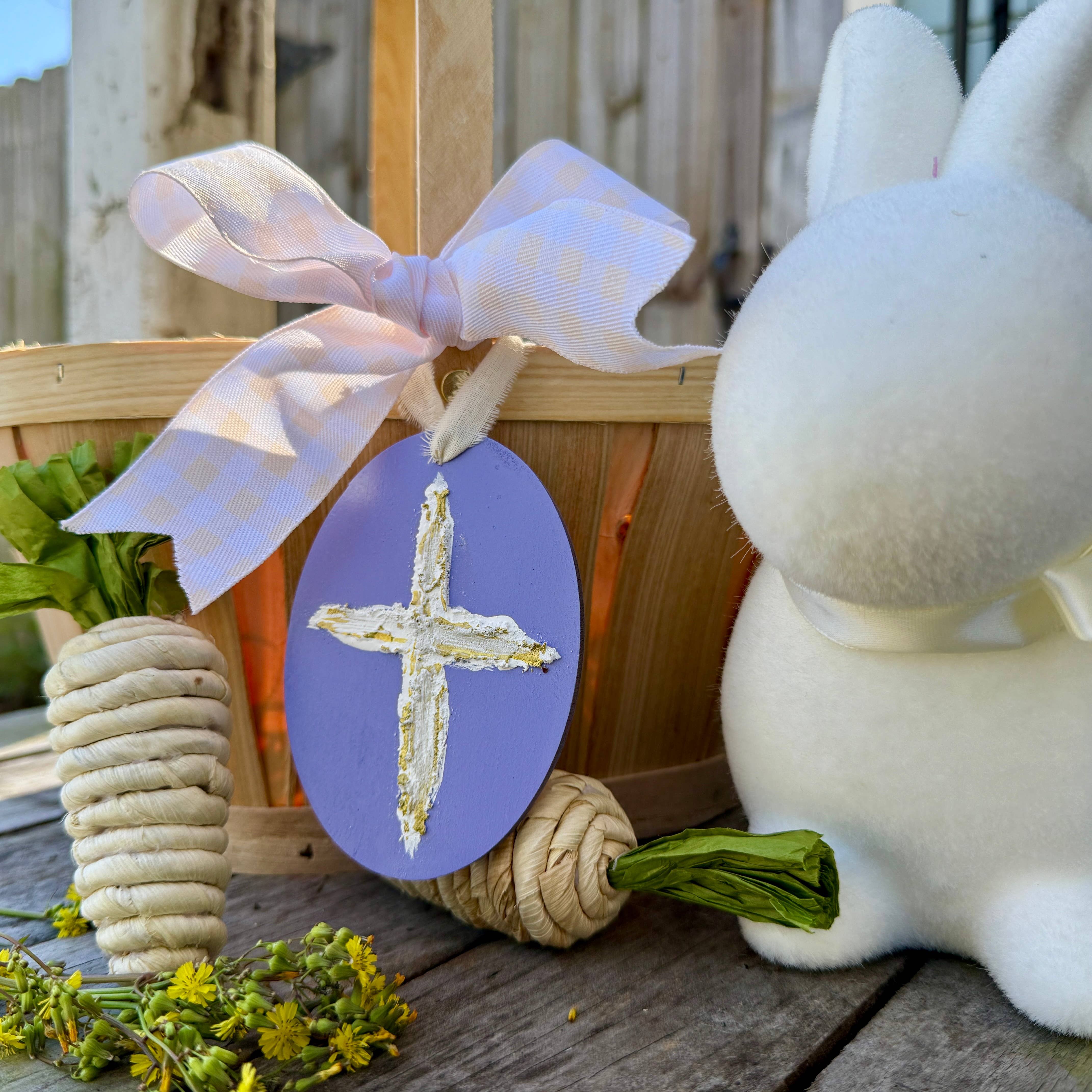 Geaux Magnolia - Wholesale Ornament - Cross Easter Basket Tag Ornament Spring Religious Decor10