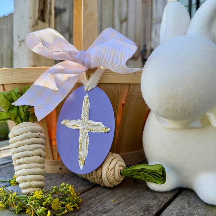 Geaux Magnolia - Wholesale Ornament - Cross Easter Basket Tag Ornament Spring Religious Decor10