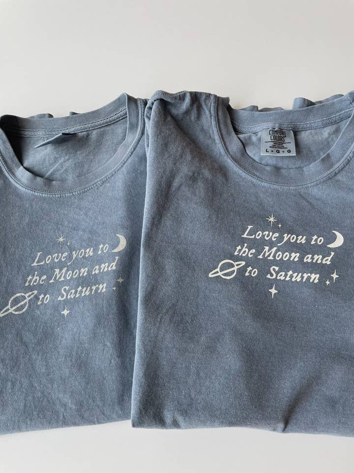 Molly Louise Shop – wholesale Screen printed t-shirt – Women′s – Love You to the Moon and to Saturn T-Shirt4