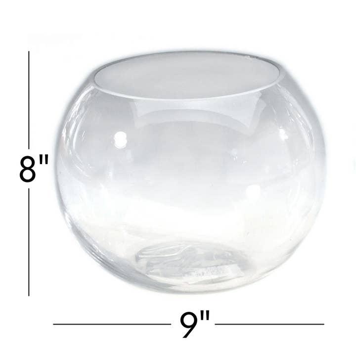 Portofino International Trading, USA - Wholesale Decorative Plate/Dish/Bowl - Glass Fishbowl - 9" x 8" Tall