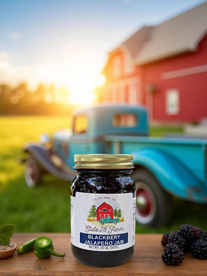 Brombær Jalapeño Marmelade - 20 oz for engroshandel hos State 28 Farm