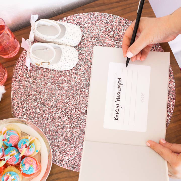 Pearhead - Vente Livre d'or - Livre d'or en lin, ivoire classique avec écriture dorée3