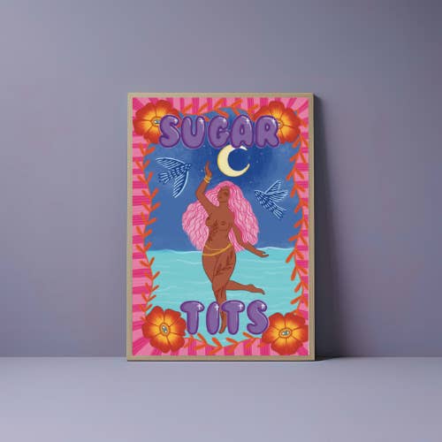 Pink Tigra - Wholesale Art Print - Sugar Tits Colourful Nude Art Print | A4 & A33