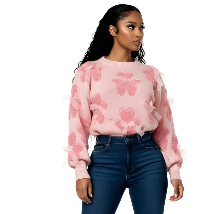 TRICOT DE FITA FLORIDO por atacado de Esmeray Clothing