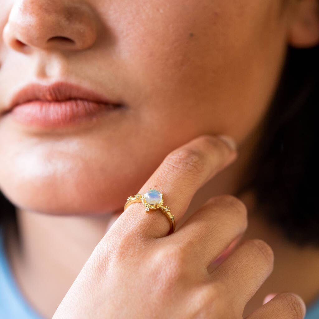 Lucent Studios Ltd - Wholesale Cocktail/Statement Ring - Aura Quartz Adjustable Gold Plated Ring5