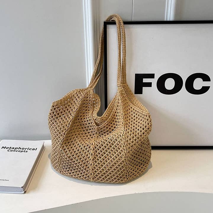 NINEXIS - Wholesale Tote Bag - Women's - CWAB5061_NEW STRAW KNITTED HOLLOW WOVEN BAG