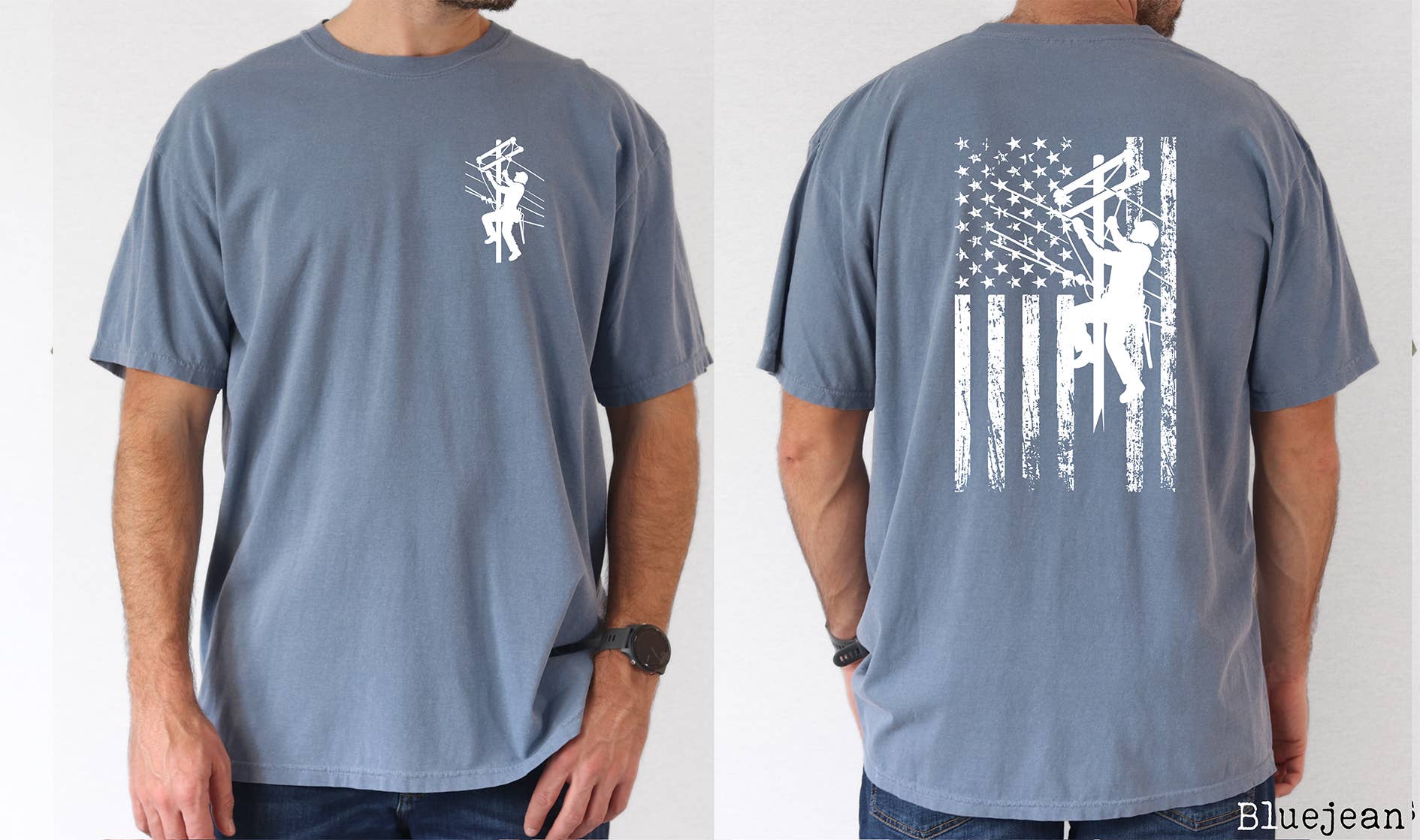 Custom T Story – Engroshandel T-shirt med print - Dame – Comfort Colors, Linjemands T-shirt, Elektriker T-shirt, Linjearbejder0