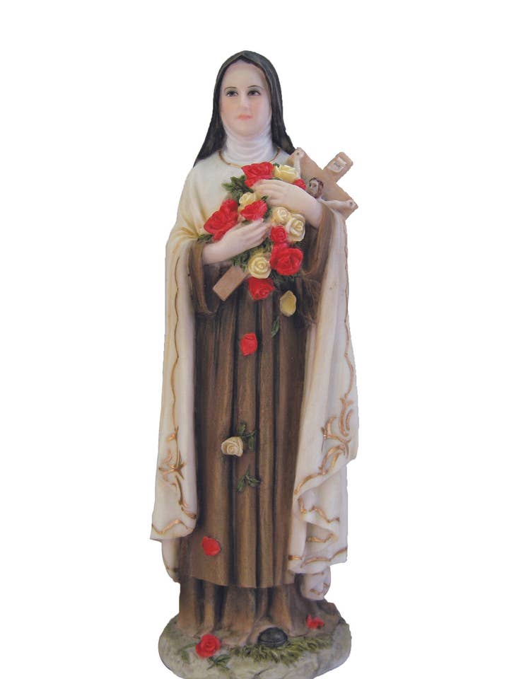 Statue de Sainte Thérèse en couleur 8" pour la vente par Goldscheider of Vienna