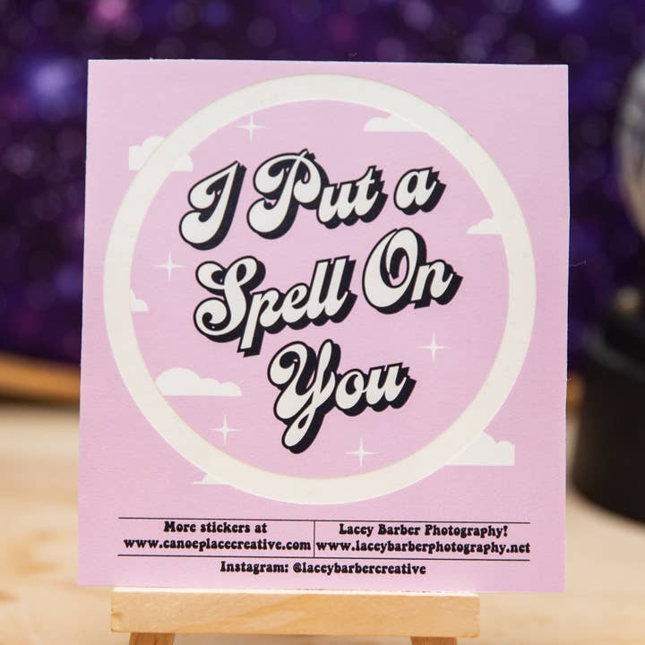 I put a Spell on You Vinyl Sticker For Laptop or Bottle for wholesale by Canoe Place Creative