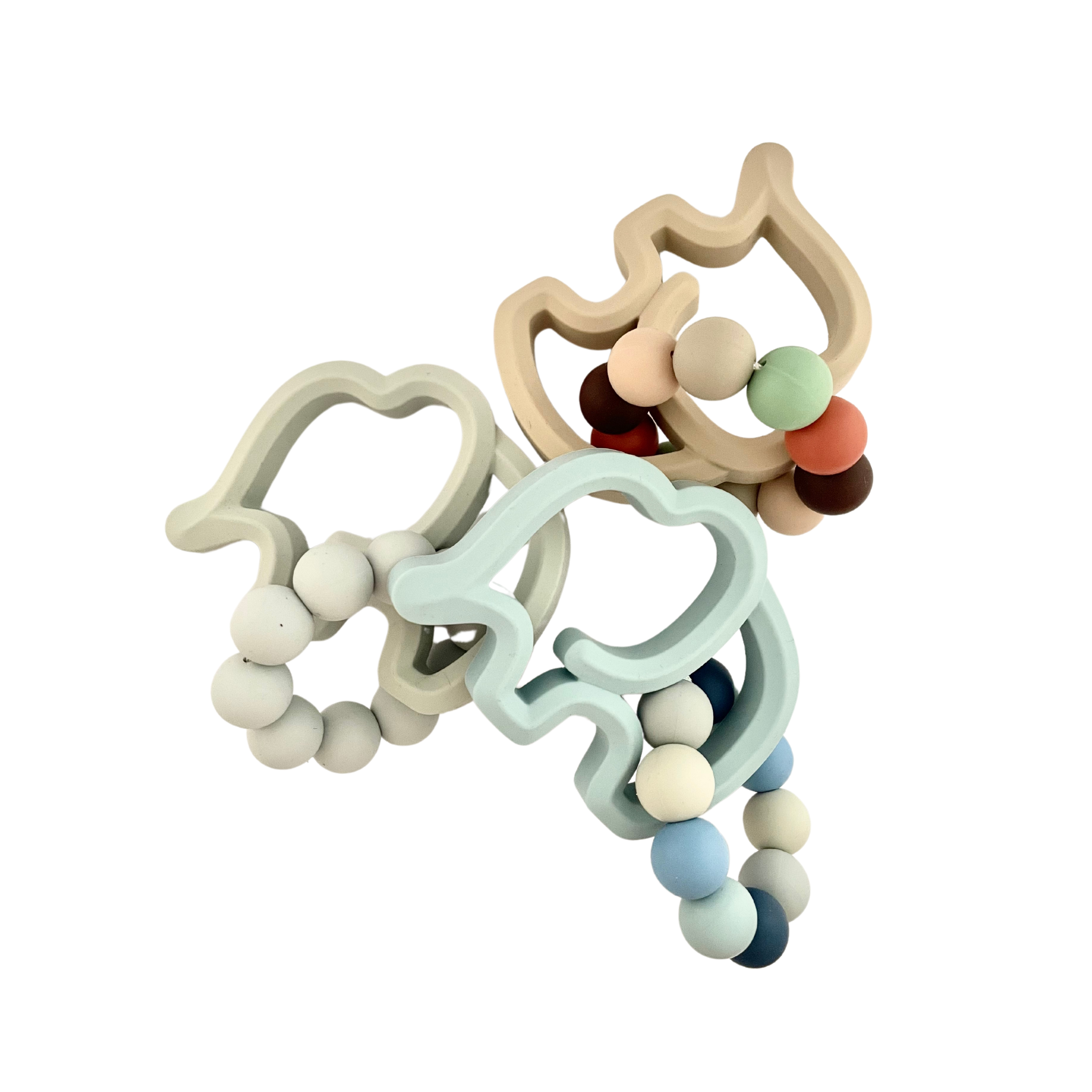 My Little Giggles - Wholesale Teether (Not Clip-On) - Baby - Silicone Elephant with Ring Teether Duo2