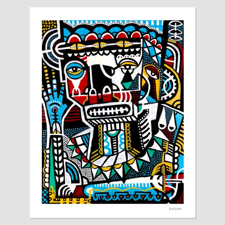 Modern Signed Unique Colorful Abstract Art Print Decor Keemo for wholesale by Keemo Gallery