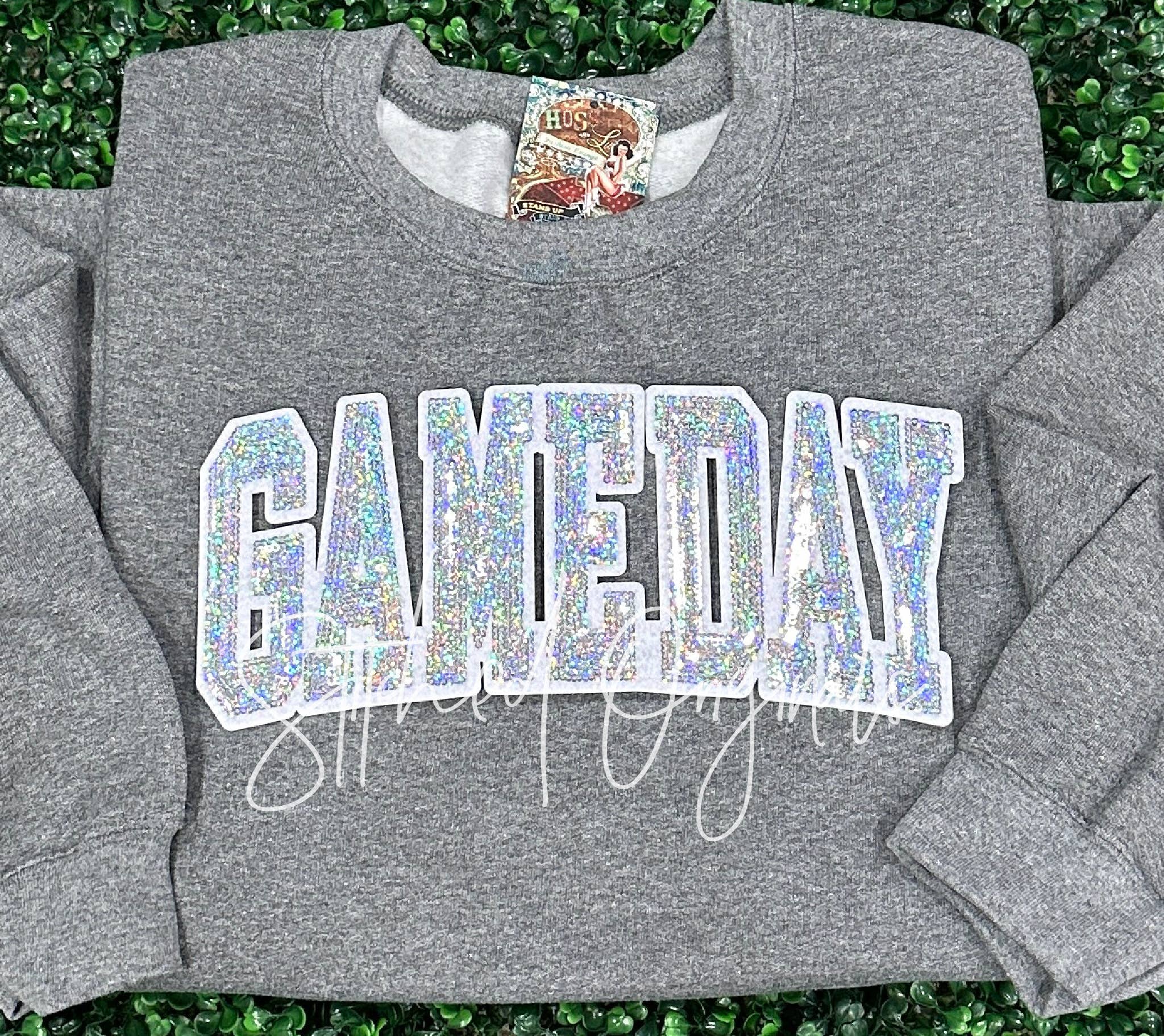 Stitched Originals - Wholesale Patch - Gameday Silver Sequin Patch, White Backing, DIY Patch, Iron 2