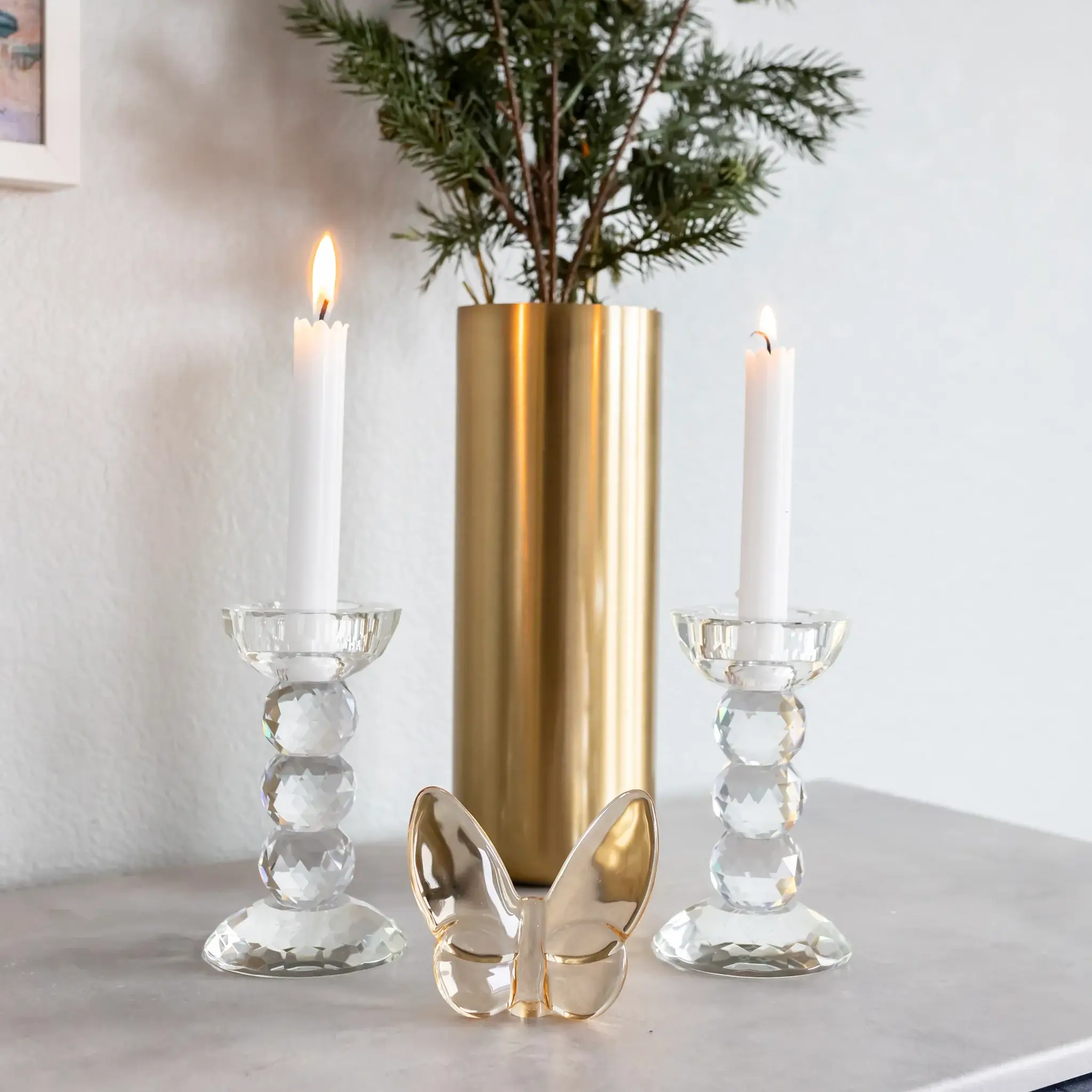 Lainy Home - Wholesale Candle Holder - Pair of 6" Crystal Ball Candlesticks3