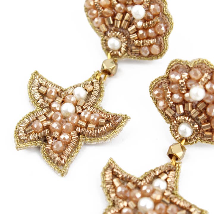 My Doris - Wholesale Dangle Earrings - GOLD SHELL SHIMMER EARRINGS1