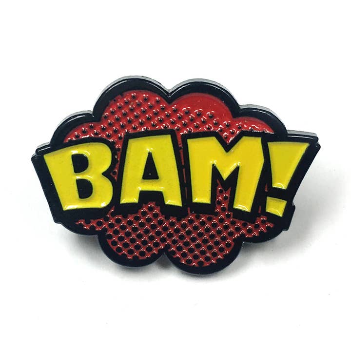 Bam Comic Book Golf Ball Marker with Magnetic Hat Clip for wholesale by Kolorspun Pins