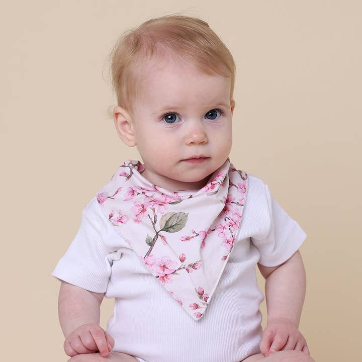 Organic Dribble Bib - Cherry - Blossom Organic Dribble Bib - Cherry - Blossom