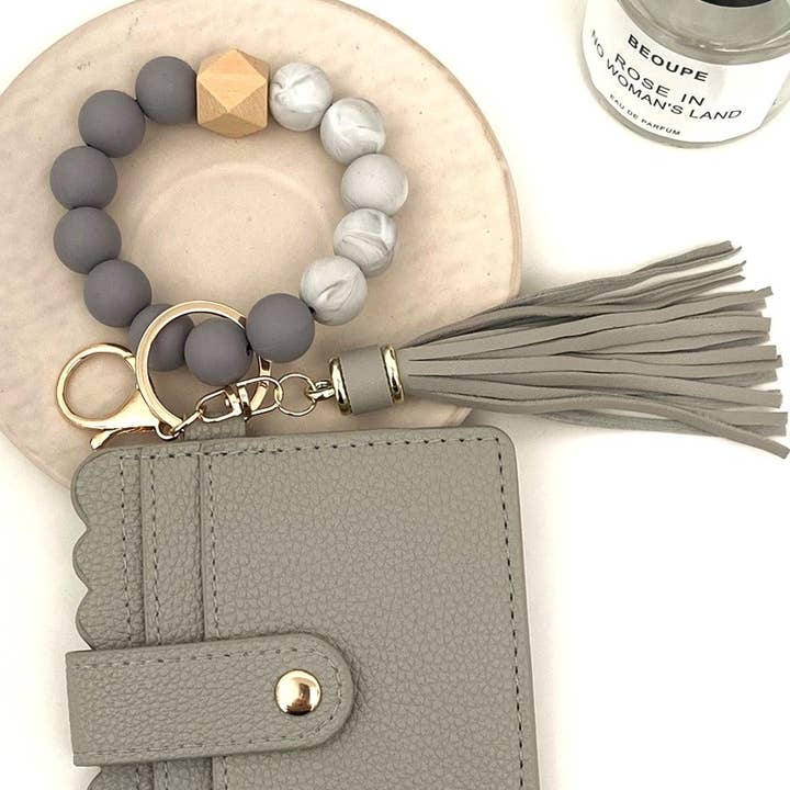 42POPS - Wholesale Wallet - Women's - ,,,,..SI-26423 Beaded Bracelet Keychain Card Holder Wallet1