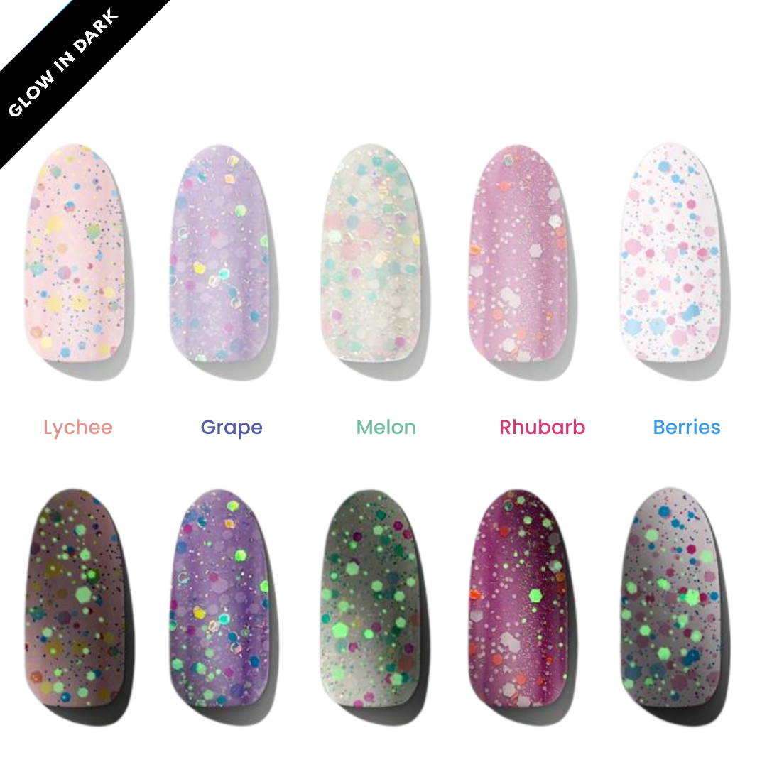 Pink Rhubarb Super Jellies DIY Semi Cured Gel Nail Wraps for wholesale on Faire5