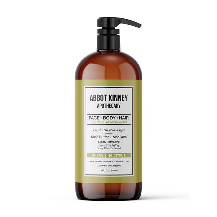 Abbot Kinney Apothecary - Wholesale 2-in-1 Shampoo & Body Wash - Men's - Men's 3 in1 Shampoo, Conditioner and Body Wash and Soap