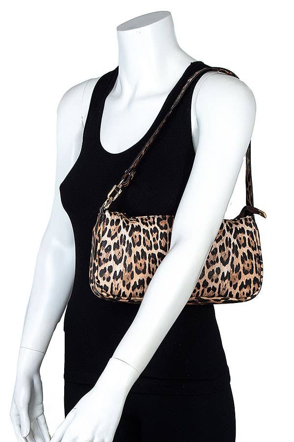 Andrea Bijoux - Wholesale Shoulder Bag - Women's - Animal Print Faux Leather Baguette Bag5