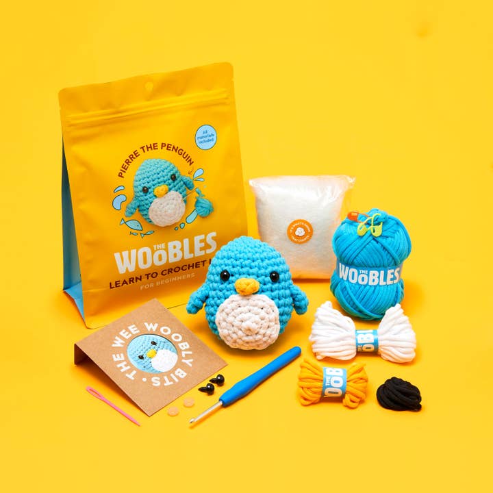 The Woobles - Wholesale Knitting/Crochet Supplies - Pierre the Penguin Beginner Crochet Kit