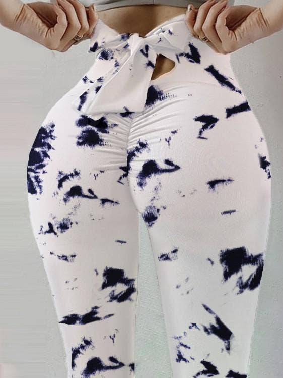 Högmidjade leggings med rosettdetalj för wholesale av Queen Fashion