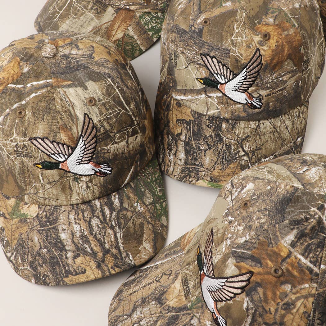 EDGEMINI Flying Mallard Embroidered Cap with Leaf Print for wholesale on Faire1