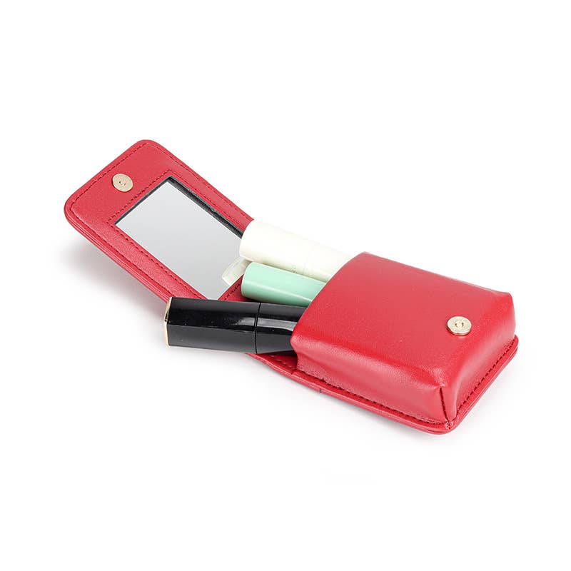 wandf - Vente Trousses de maquillage/cosmétique - Étui à maquillage en cuir avec miroir5