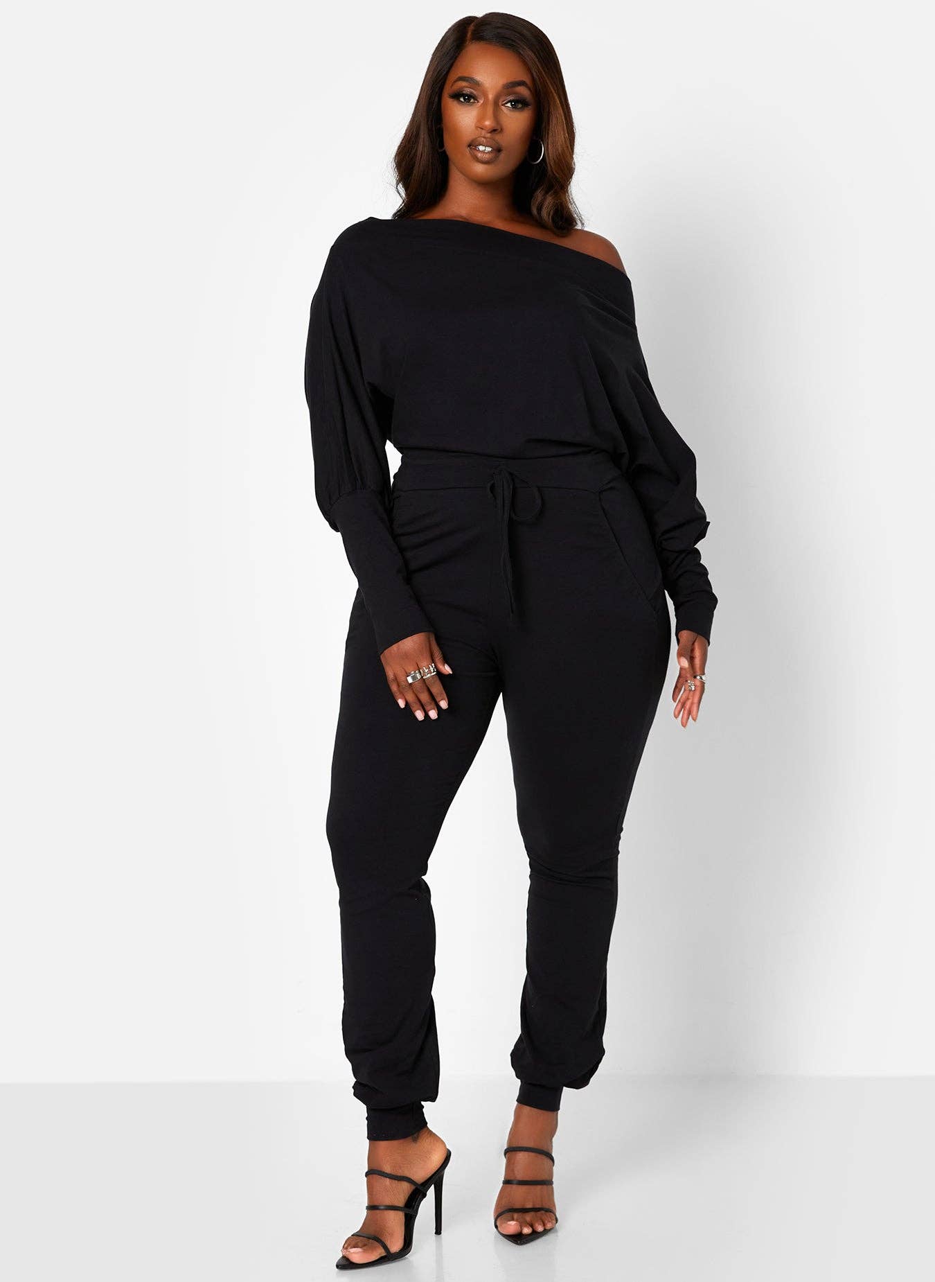 Let's Run Away Over The Shoulder Jumper With Pockets - Black for wholesale on Faire1