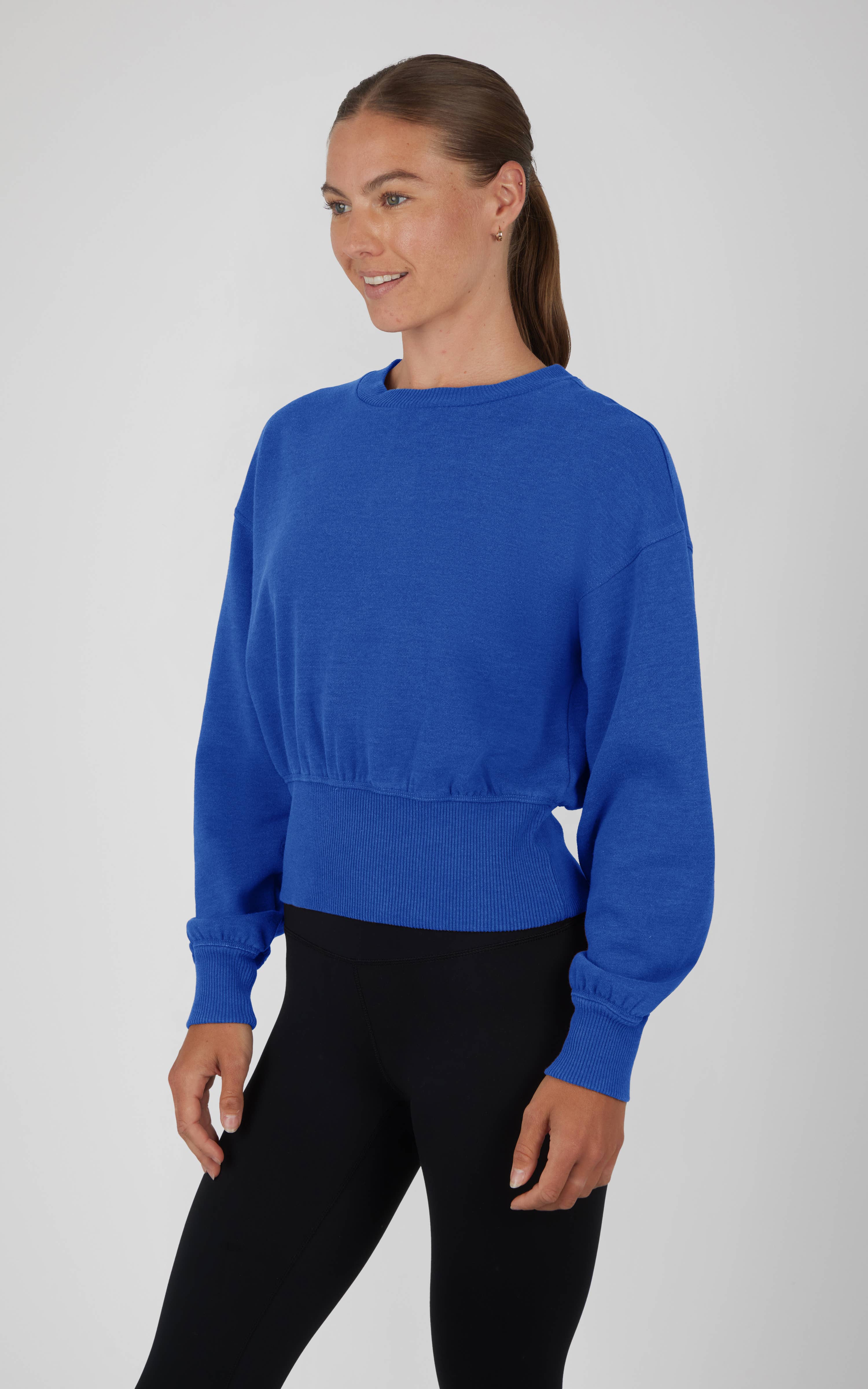 90 Degree by Reflex & Yogalicious - Wholesale Sweatshirt - Women's - Women's Lux Fleece Stone Wash Long Sleeve Pullover8