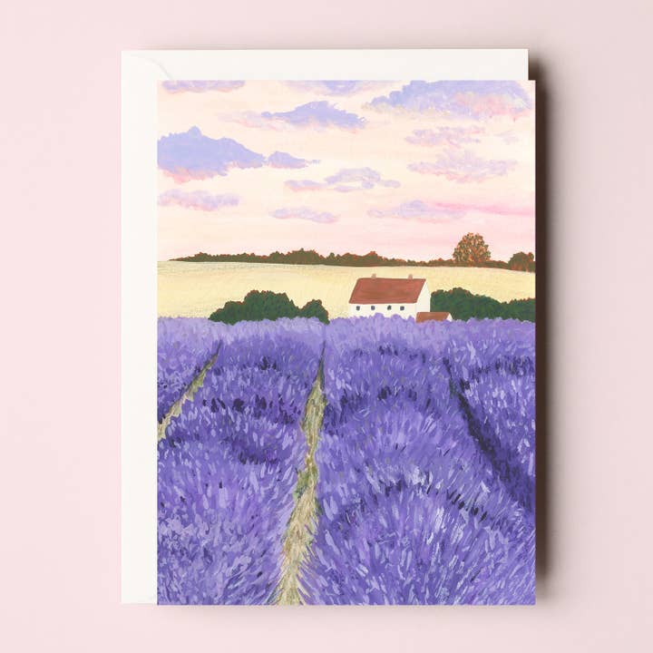 Sarah Frances - Wholesale Everyday Greeting Card - Lavender Cottage Art Card