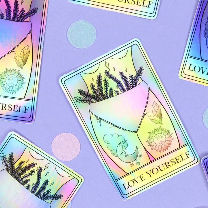 Adesivo olografico Love Yourself Pride per la vendita all'ingrosso da parte di LorenaxAngelina