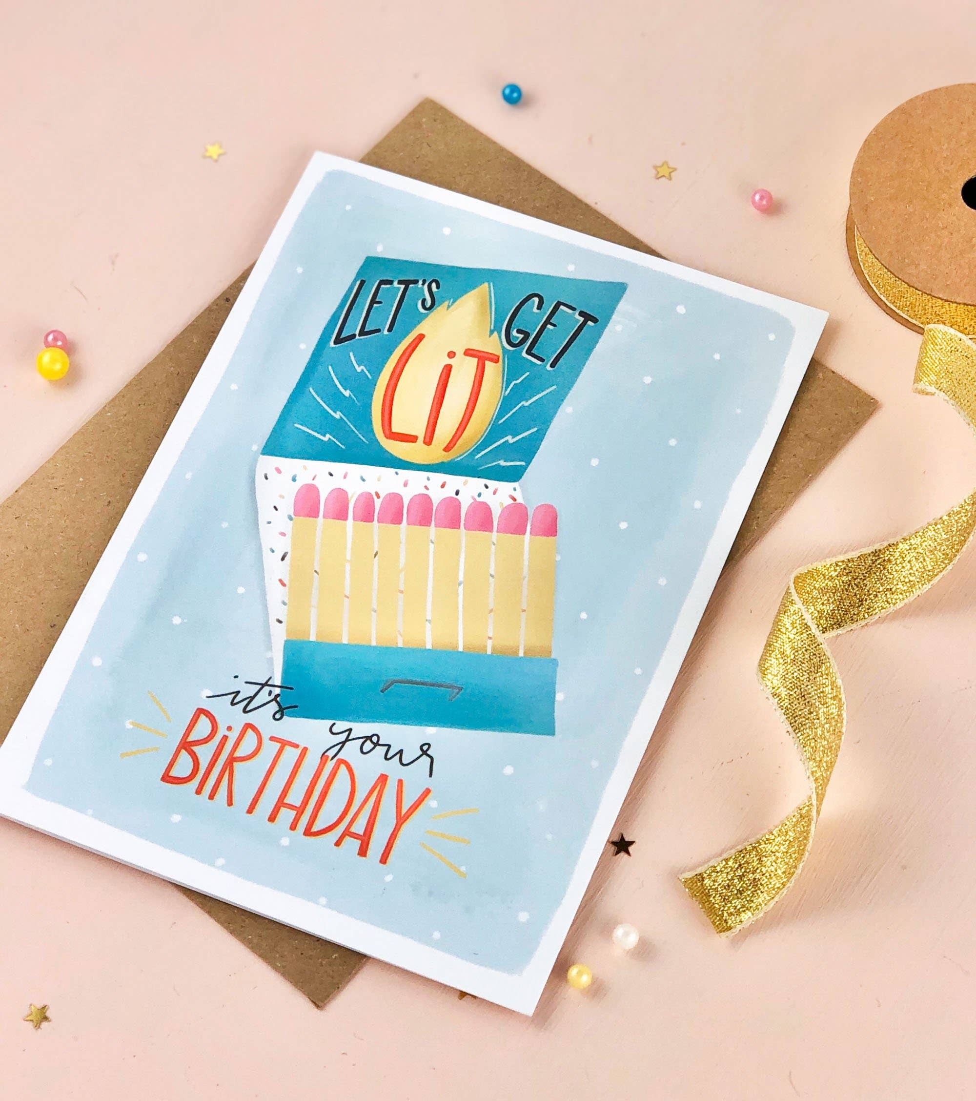 The Little Posy Print Company - Wholesale Birthday Card - Have a Lit Birthday Card1