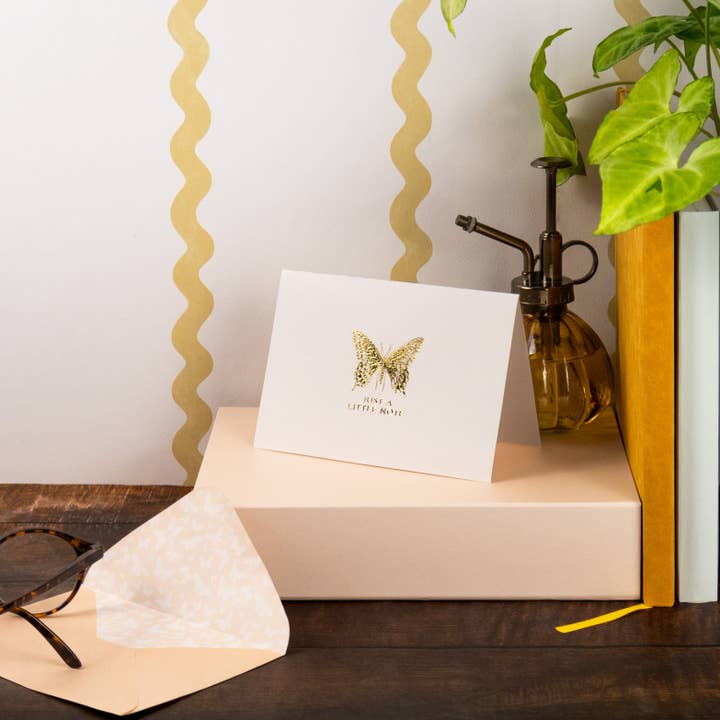 Robert Frederick Ltd - Wholesale Stationery/Notecard Set - 12 Notecards and Envelopes in Gift Box - “Just A Little Note” Butterfly Design4
