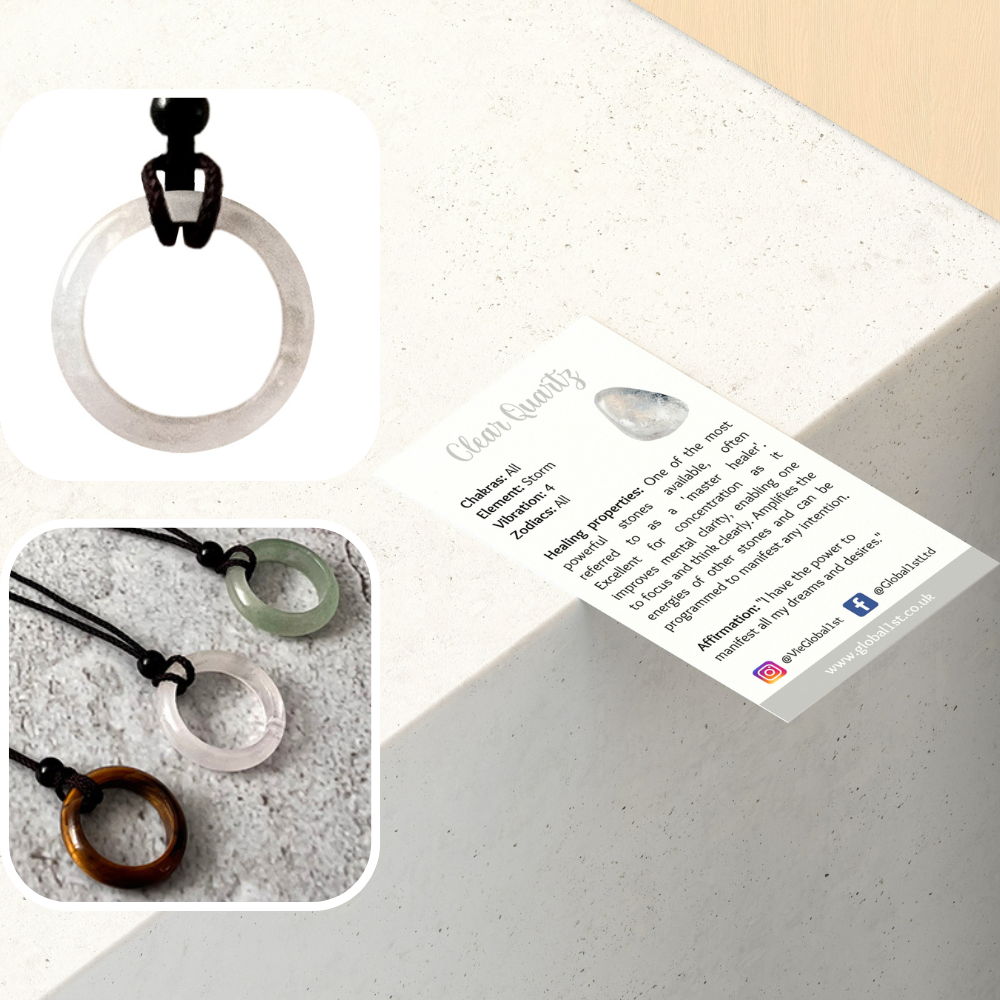 VIE - Wholesale Pendant/Charm Necklace - Circular Crystal Pendant with Black Cord, 3cm14