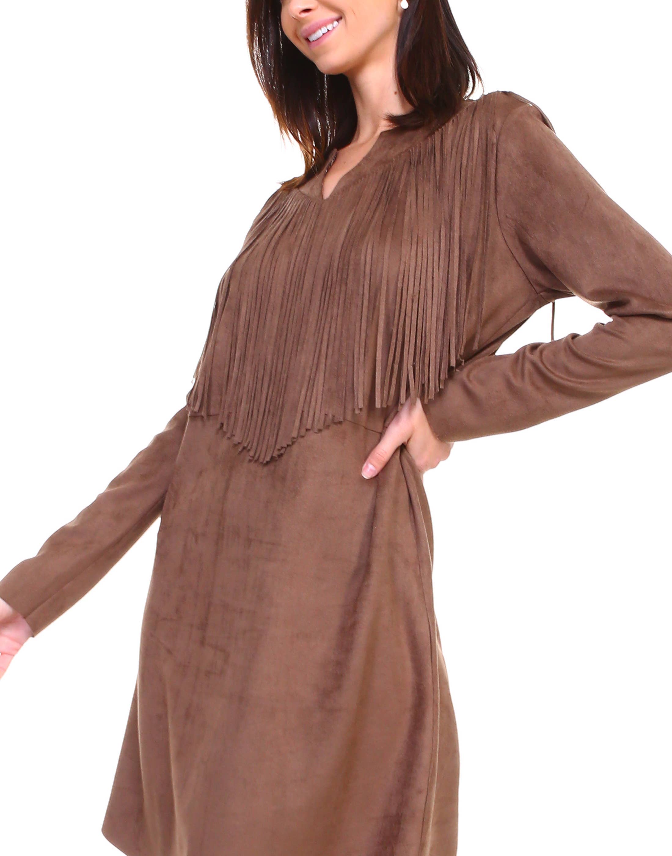 Joh Apparel - Wholesale Dress - Women's - Angie Stretch Suede Tunic Dress6
