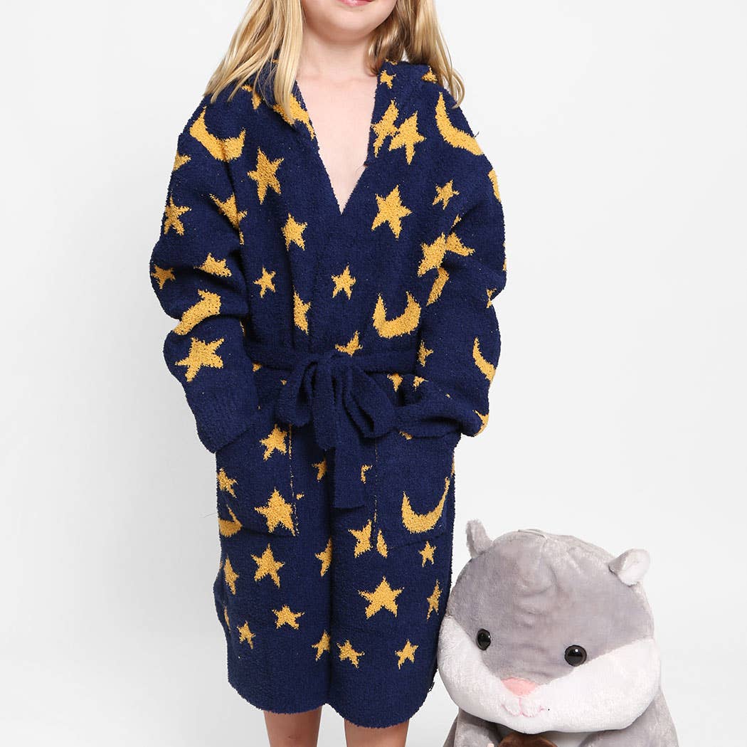 Fashion City - Wholesale Robe - Kids - Children's Multi Print Luxury Soft Hooded Robe16