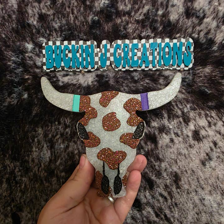 Buckin J Creations - Wholesale Car Freshener - Women's - Cow Print Cow Skull Car Air Freshener