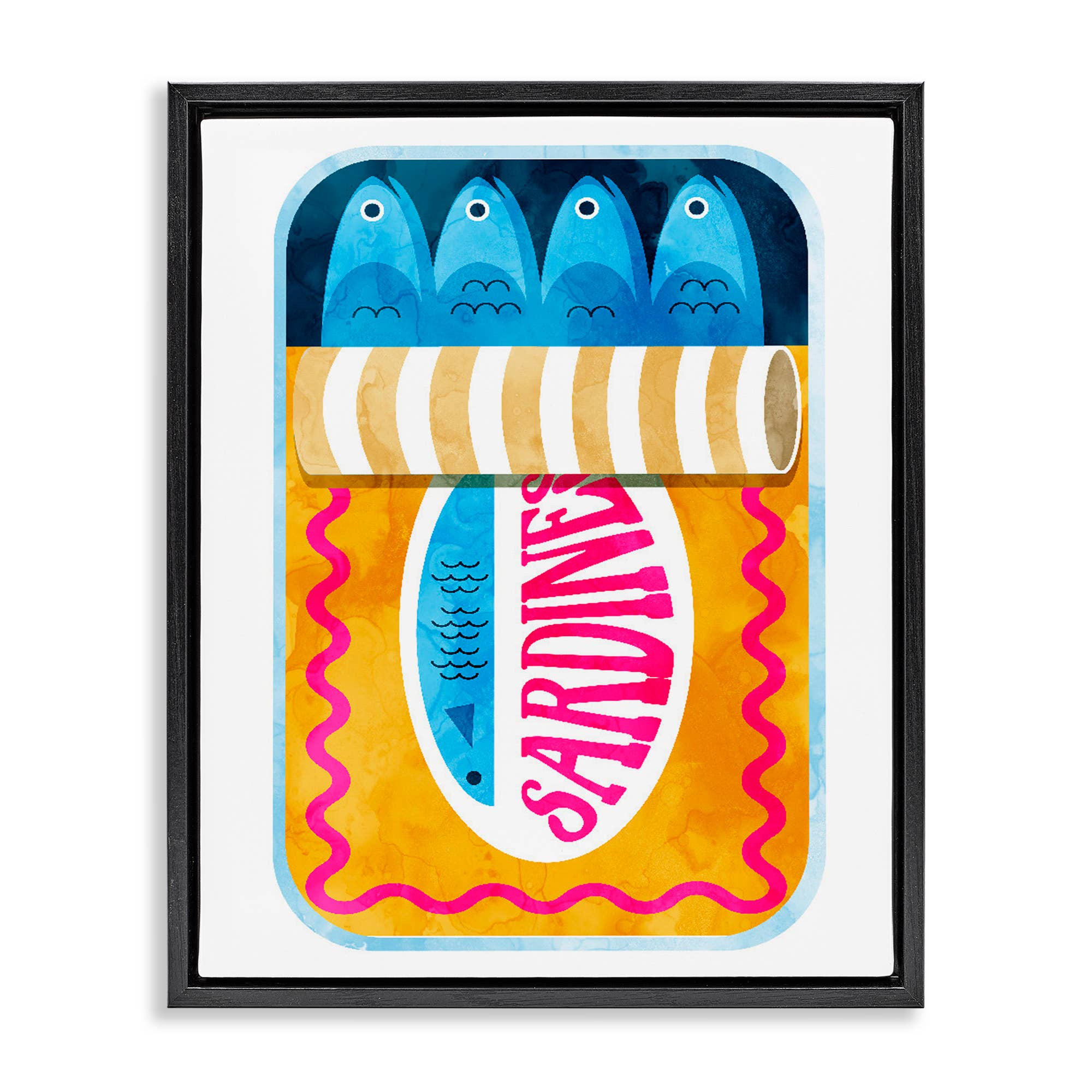 Stupell Industries – wholesale Väggskylt – Blå & Orange Konserverade Sardiner - Inramad Väggkonst22