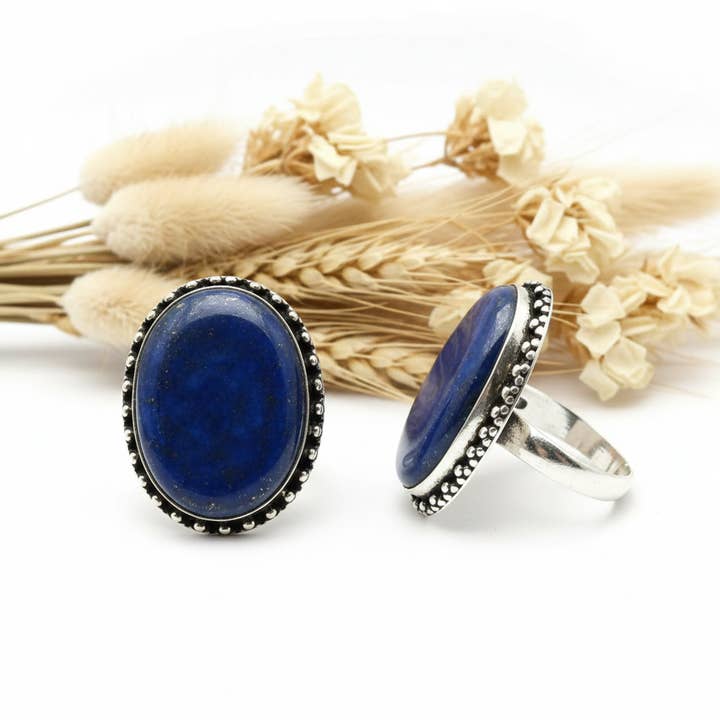 Bague Pierre Lapis-lazuli pour la vente par Produtos Namasté