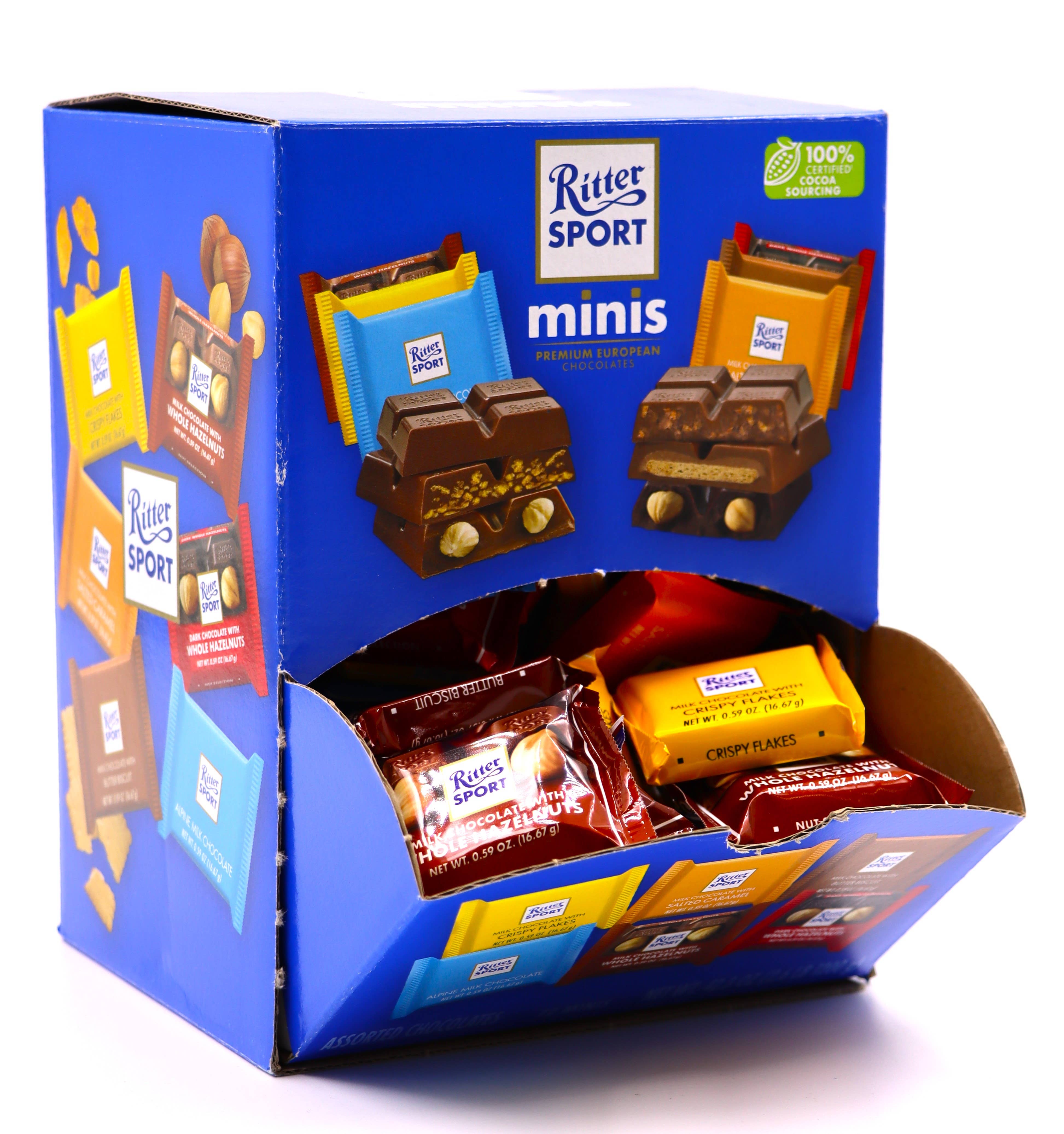 Grandpa Joe's Candy Shop - Wholesale Chocolate - Ritter Sport Assorted Mini Chocolate Squares, 72ct display1