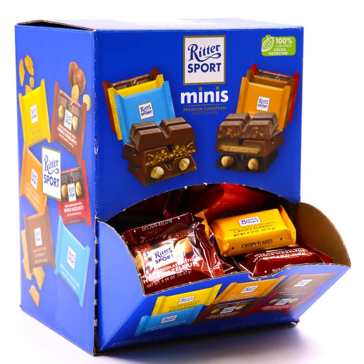 Grandpa Joe's Candy Shop - Wholesale Chocolate - Ritter Sport Assorted Mini Chocolate Squares, 72ct display1