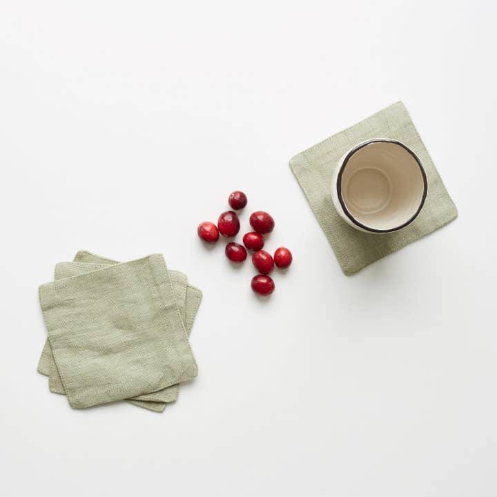 Sage Linnen onderzetters Set van 4 voor wholesale door Linen Tales (We cover U.S. import duties)