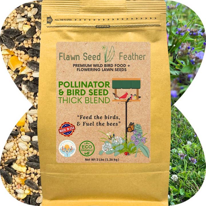 Pollinator & Wild Bird Seed Thick Bee Lawn Blend for wholesale by Flawn Seed Kits
