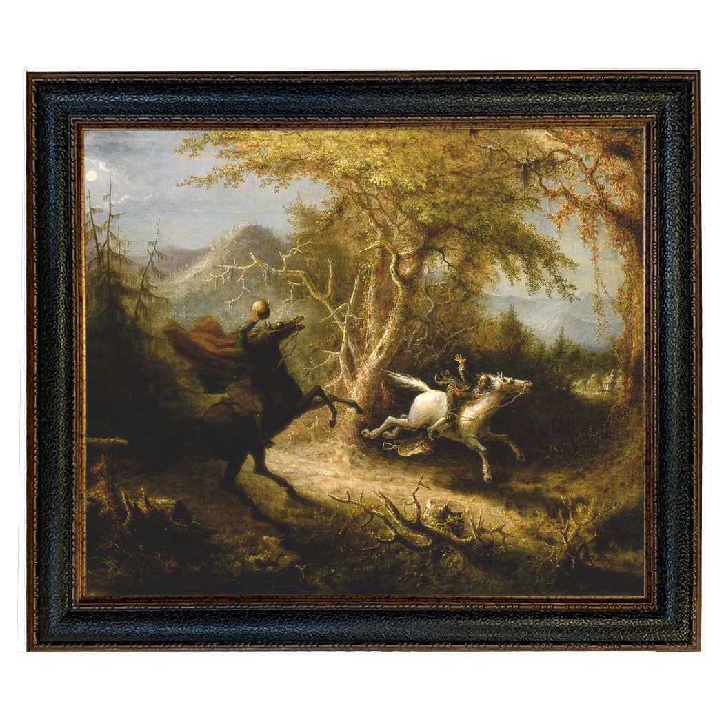 Madison Bay Co. - Historical Home Decor Reproductions - Wholesale Schilderen/Tekenen - Schilderijafdruk van de Ruiter zonder Hoofd die Ichabod Crane Achtervolgt78