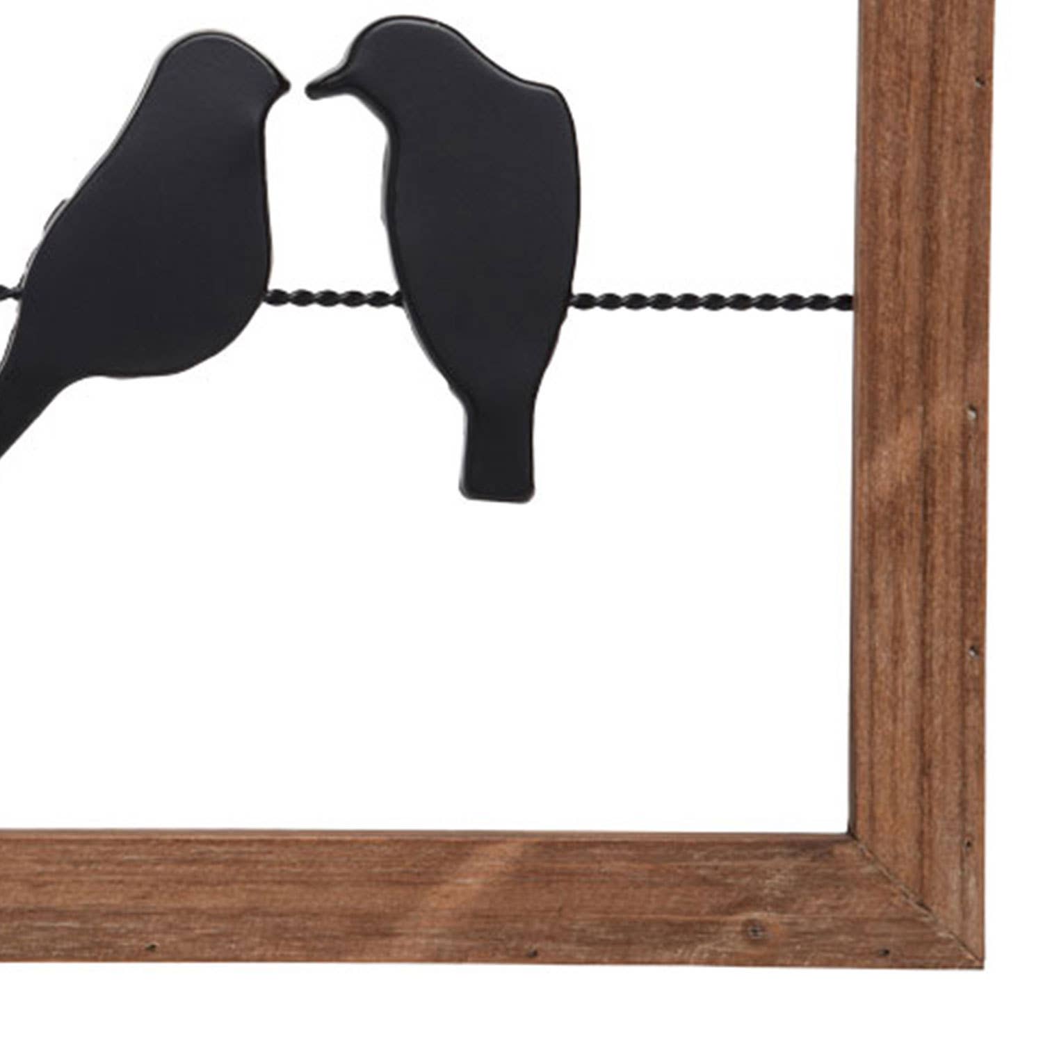 Foreside Home & Garden - Wholesale Wall Accent - Rustic Birds On A Wire Wood and Metal Wall Decor Black Brown3